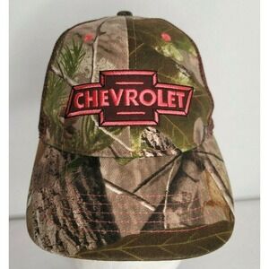 Chevrolet Womens Camo Green Pink Logo Hat Adjustable Mesh Trucker OSFM